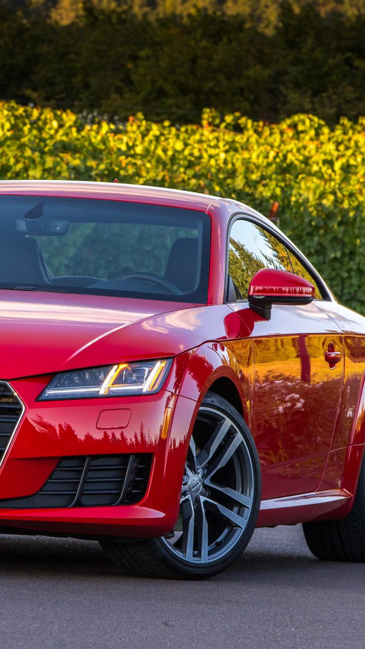 Red Audi Coupe on Road During Daytime. Wallpaper in 750x1334 Resolution
