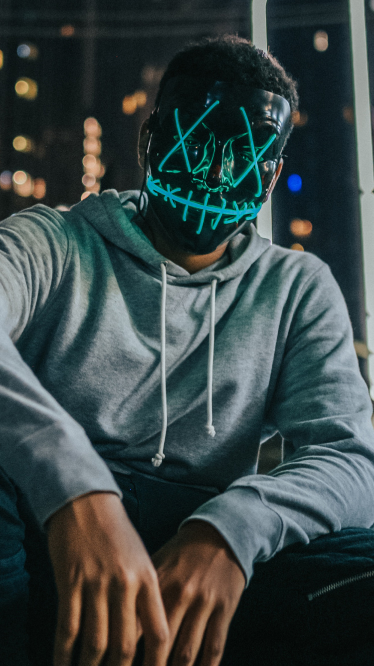 面罩, 街, 城市, 虚构的人物, Purge Mask 壁纸 750x1334 允许