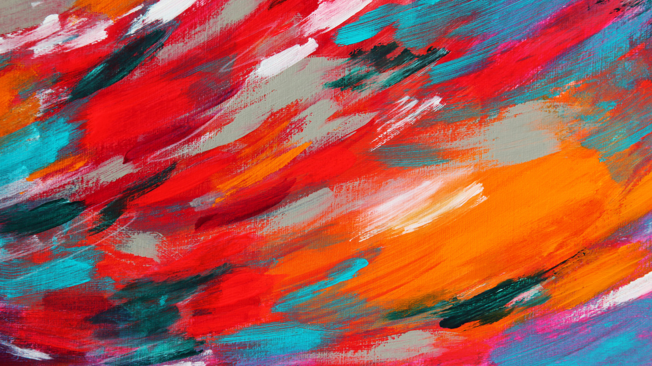 Red Yellow and Blue Abstract Painting. Wallpaper in 1280x720 Resolution