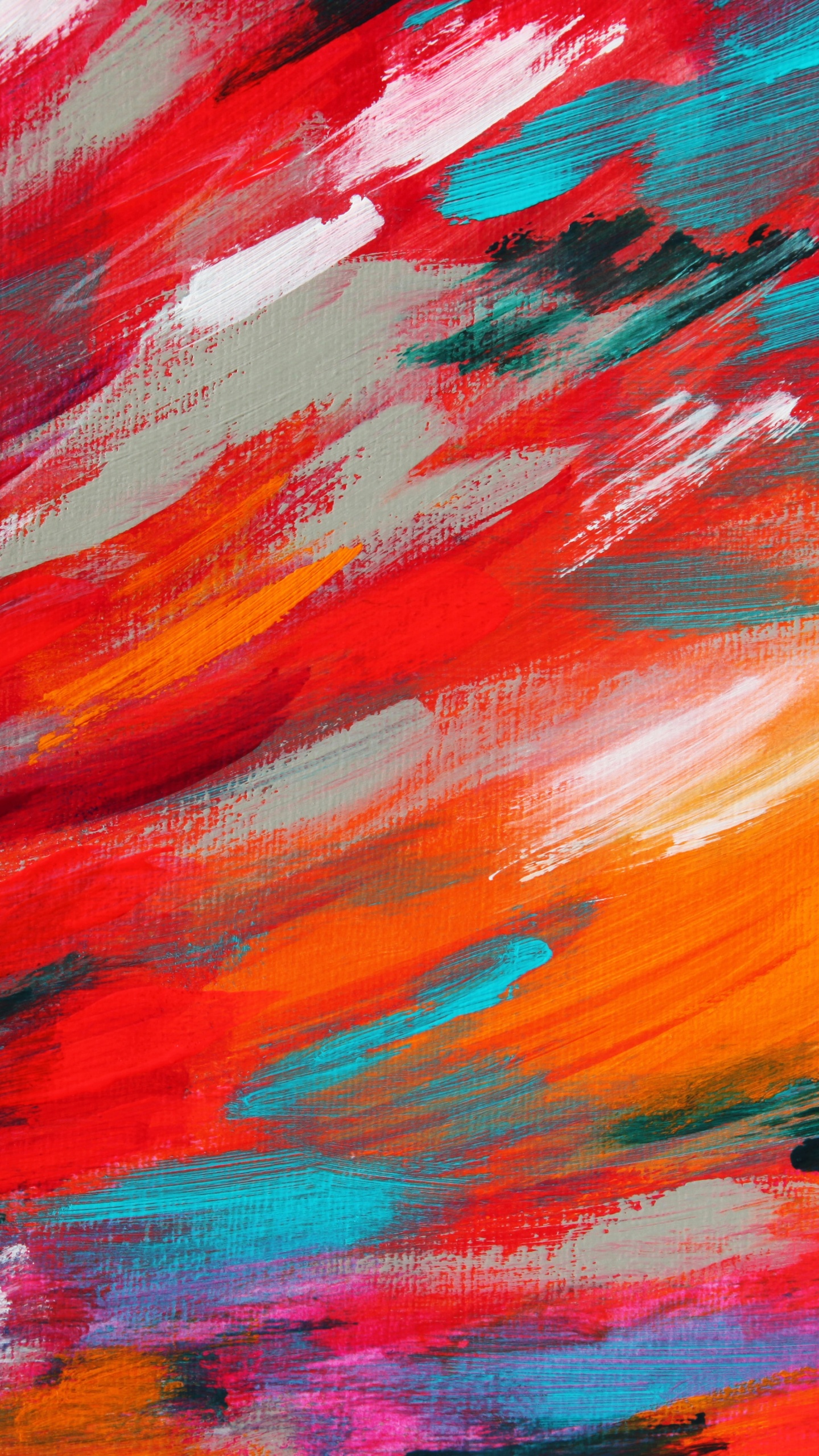 Pintura Abstracta Roja Amarilla y Azul. Wallpaper in 1440x2560 Resolution