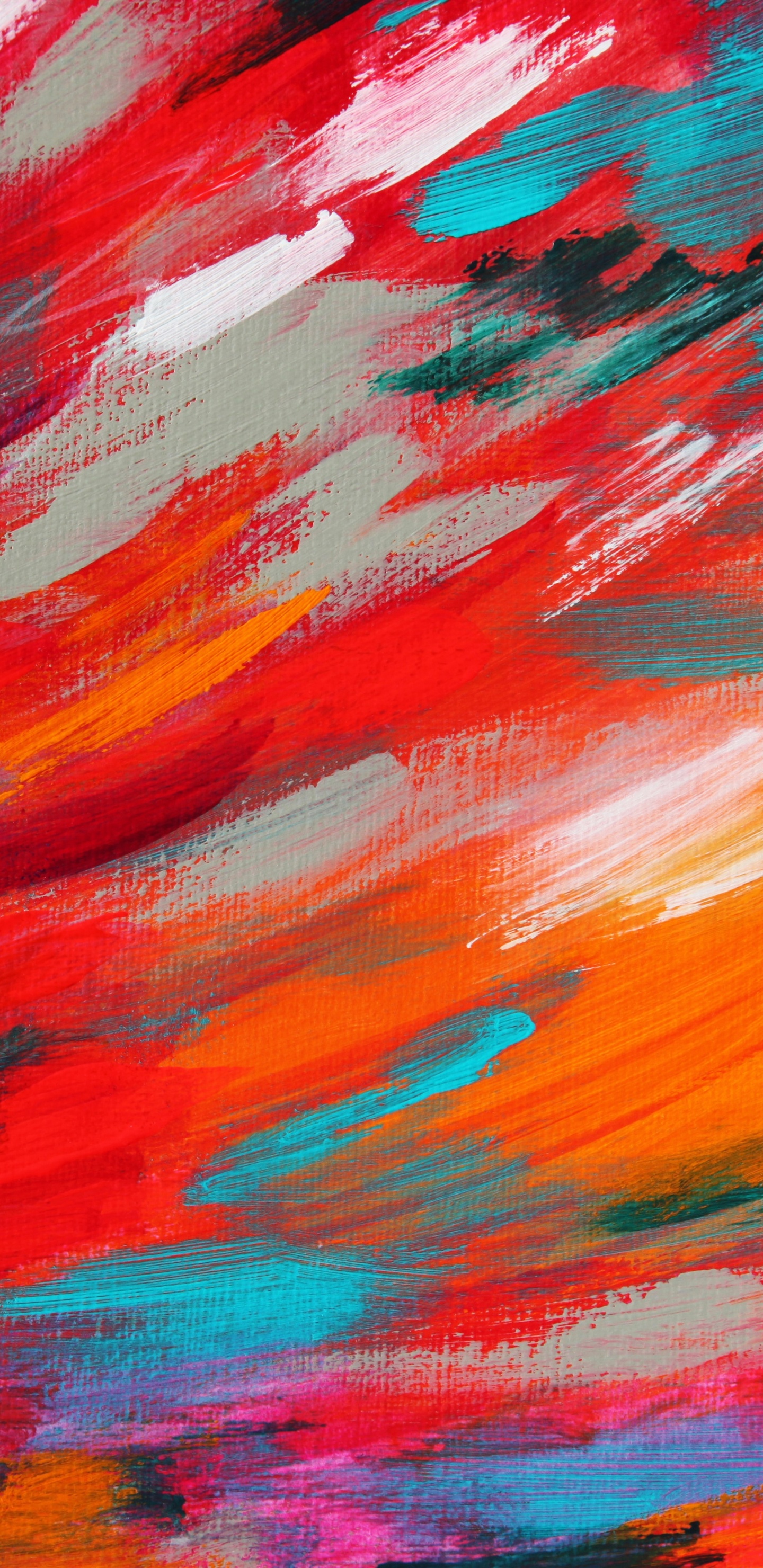 Pintura Abstracta Roja Amarilla y Azul. Wallpaper in 1440x2960 Resolution