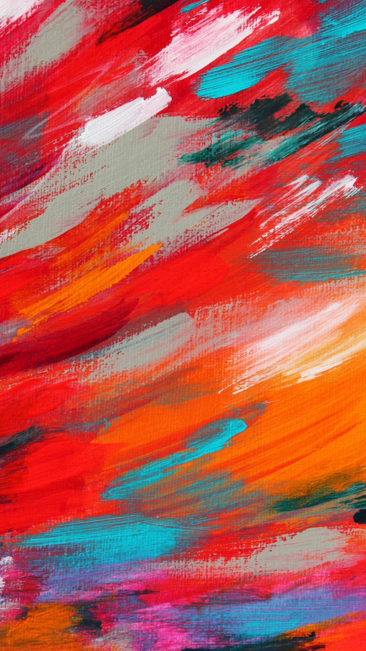 Pintura Abstracta Roja Amarilla y Azul. Wallpaper in 720x1280 Resolution