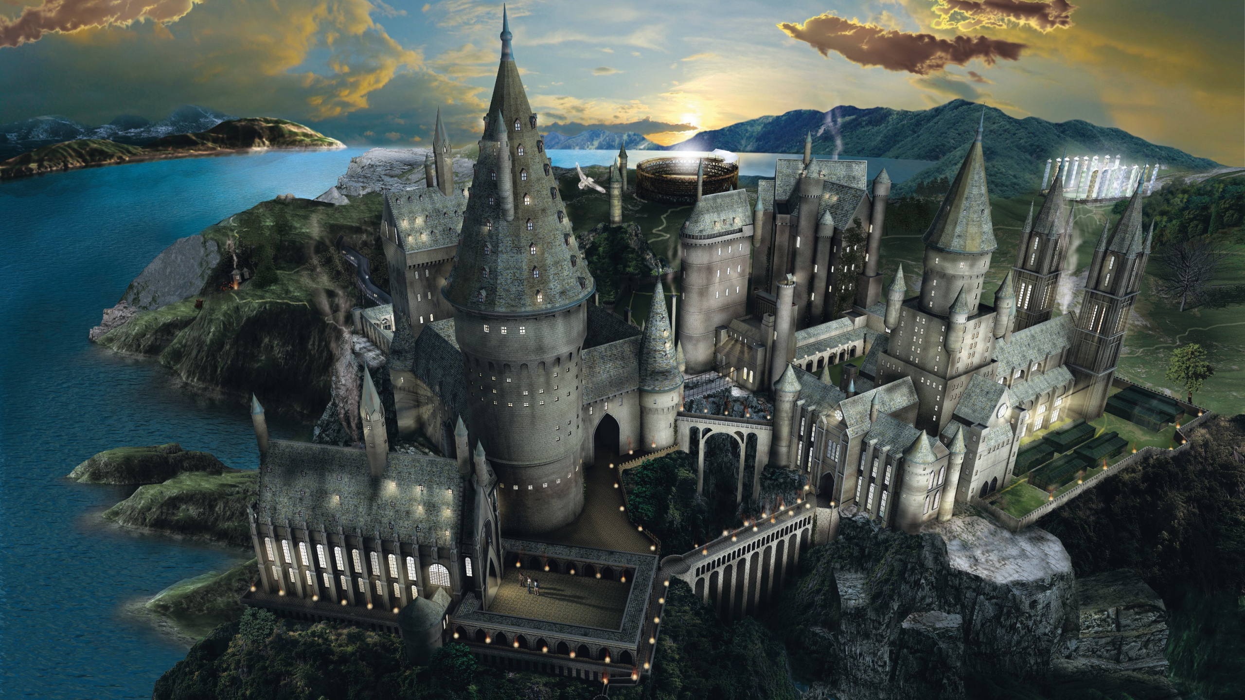 Castillo de Hormigón Gris y Blanco Bajo un Cielo Azul. Wallpaper in 2560x1440 Resolution