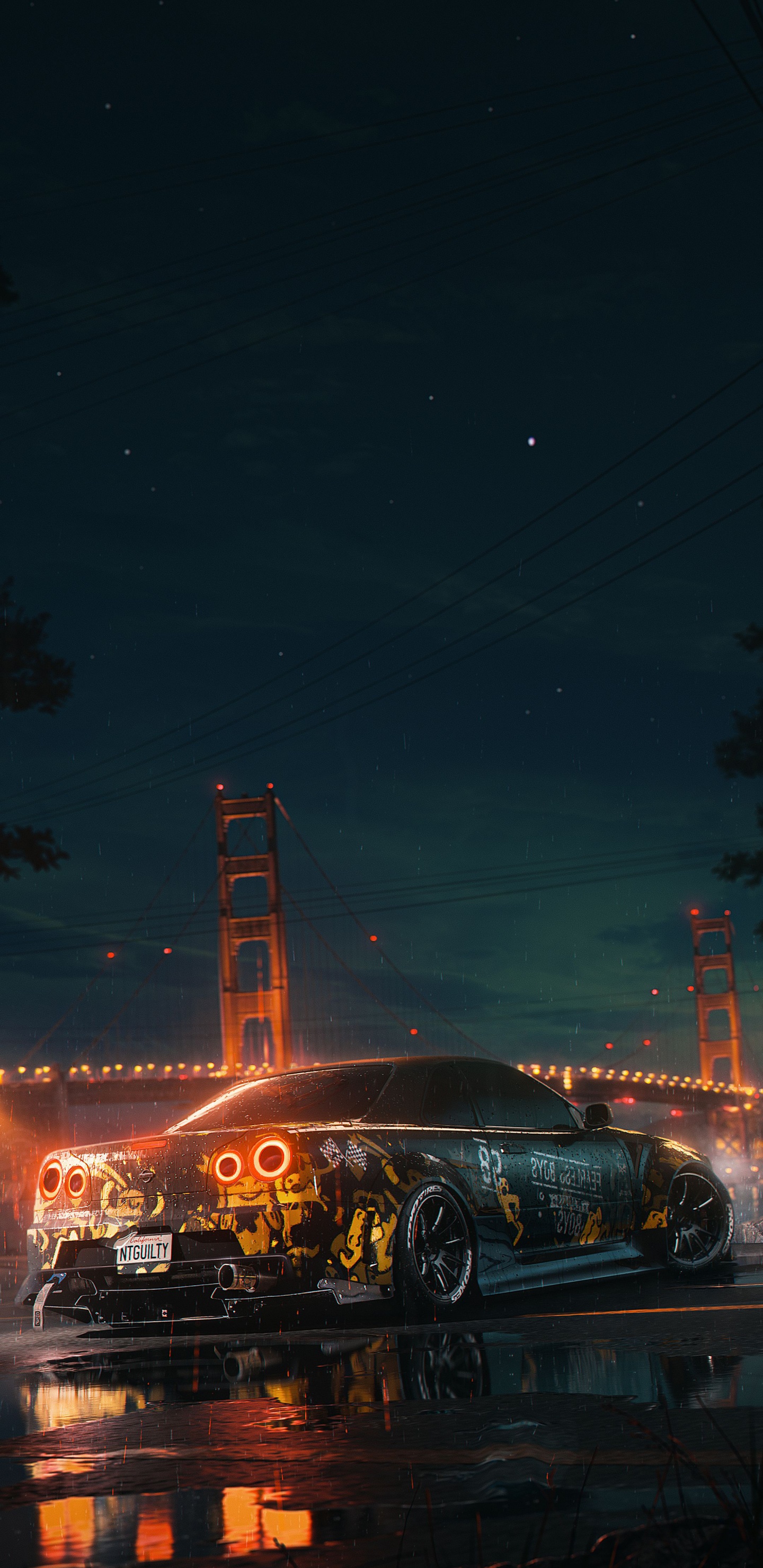 Arte, Nissan, Neumatico, Rueda, Ambiente. Wallpaper in 1440x2960 Resolution