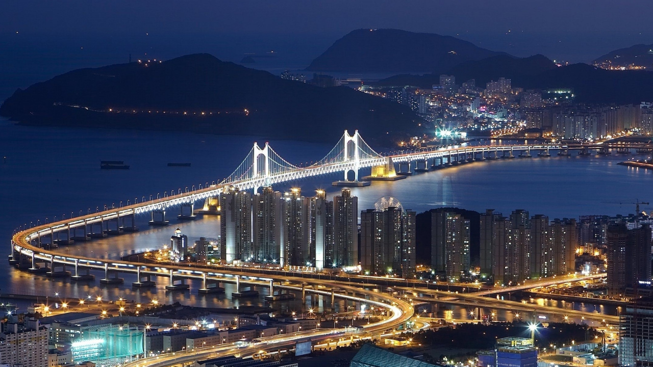 城市景观, 城市, 大都会, 地平线, 水运 壁纸 1280x720 允许