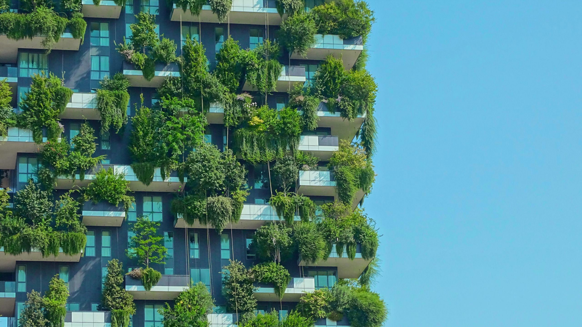 Vegetation, Bosco Verticale, Building, Plant, Azure. Wallpaper in 1920x1080 Resolution