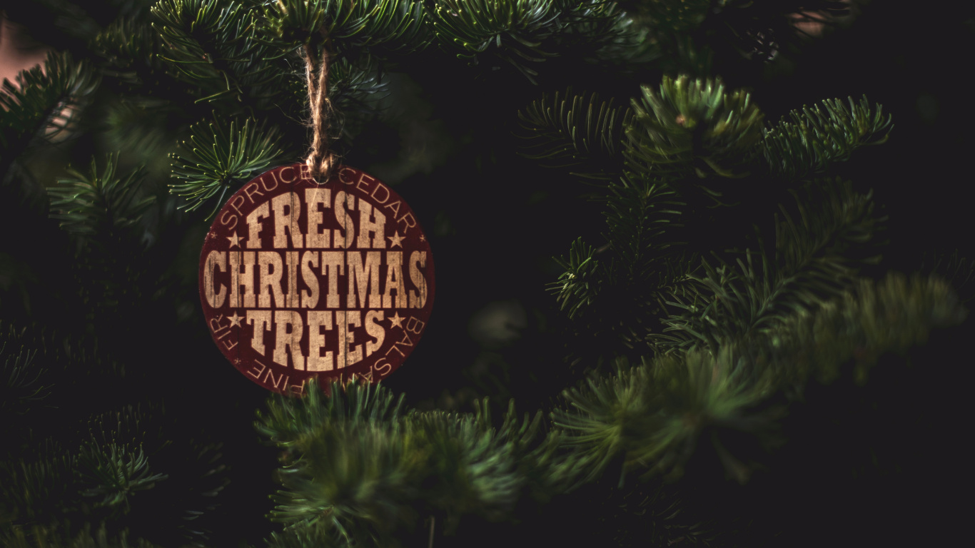 Red and Brown Hanging Ornament. Wallpaper in 1366x768 Resolution