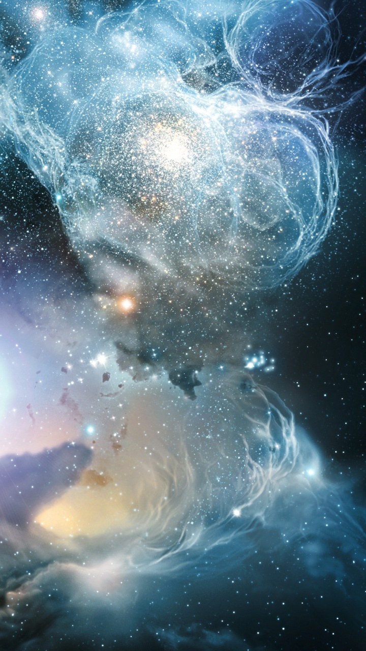 Illustration de la Galaxie Bleue et Blanche. Wallpaper in 720x1280 Resolution