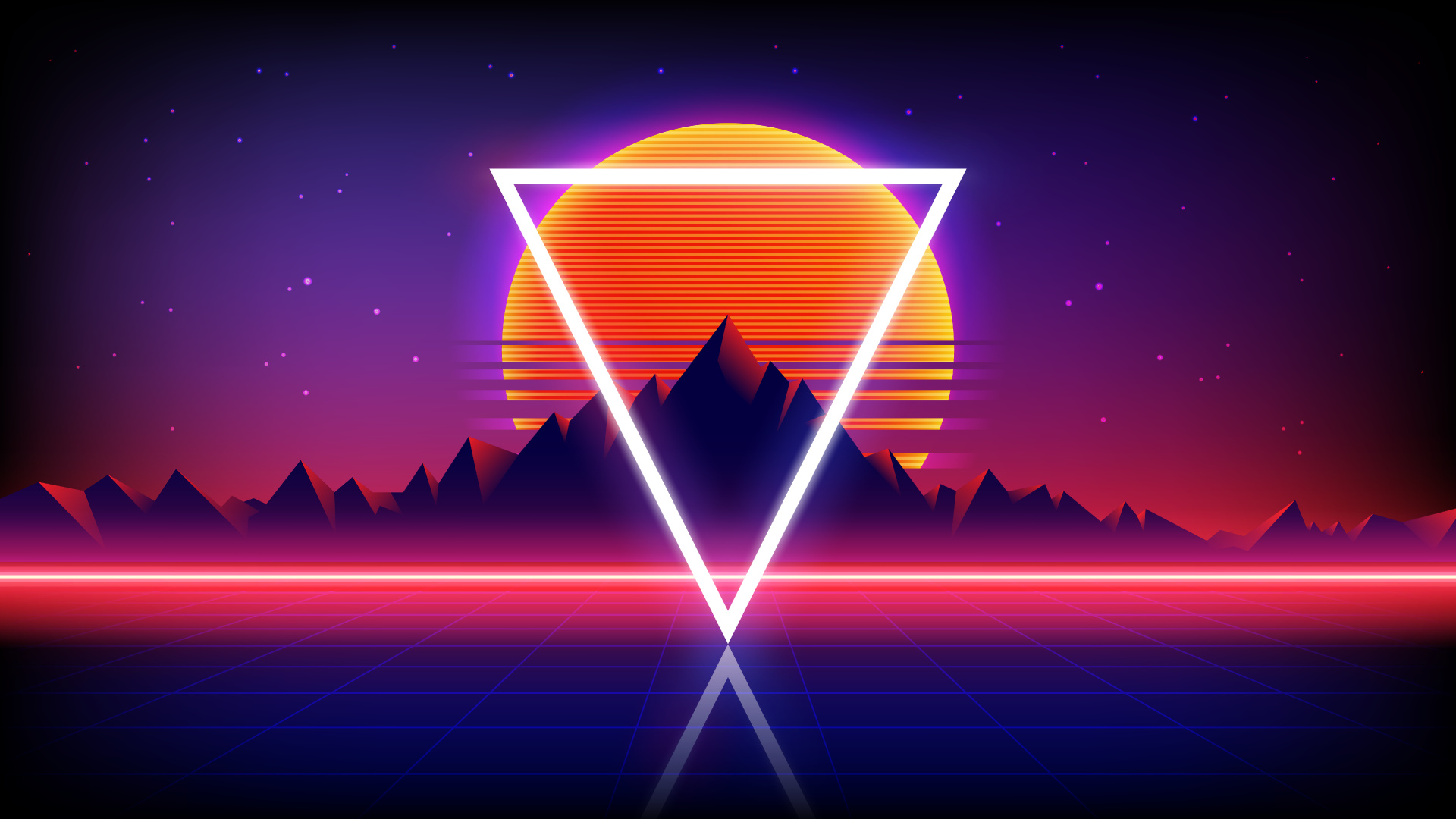 Kunst, Synthwave, Licht, Purpur, Unterhaltung. Wallpaper in 1920x1080 Resolution