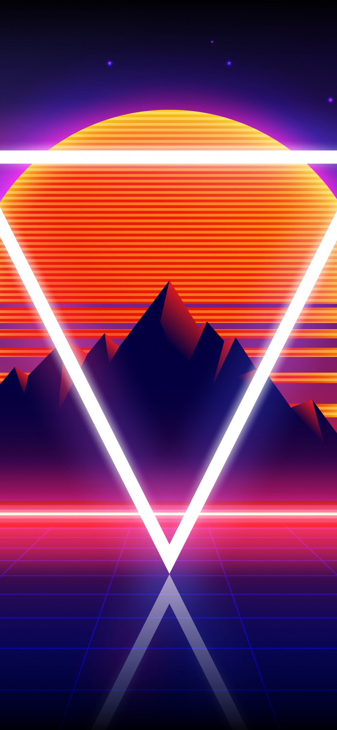 艺术, Synthwave, 光, 紫色的, 粉红色 壁纸 1125x2436 允许