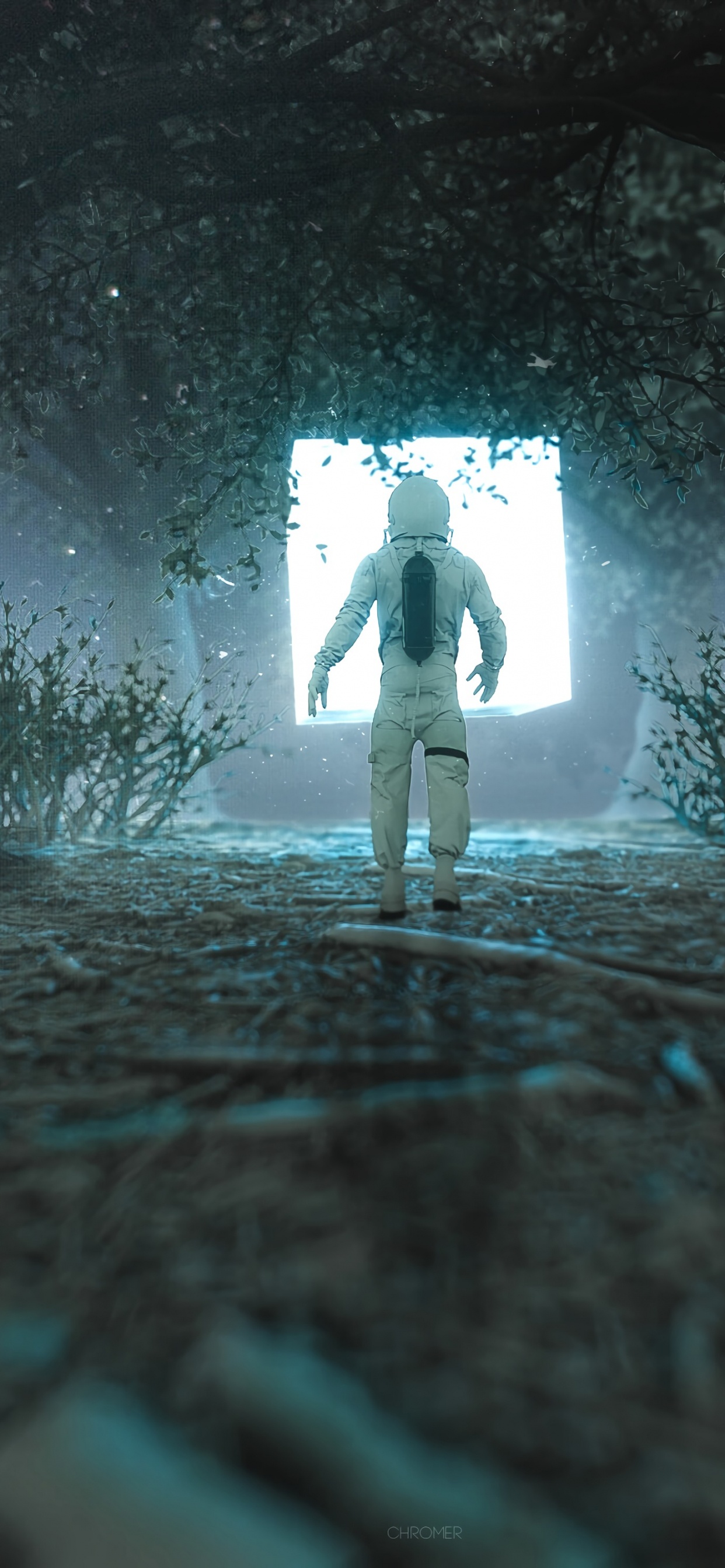 Personne en Veste Noire et Pantalon Blanc Debout Dans le Tunnel. Wallpaper in 1242x2688 Resolution