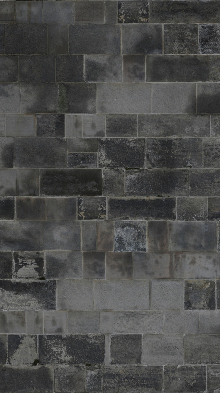 Gray and Black Brick Wall. Wallpaper in 750x1334 Resolution