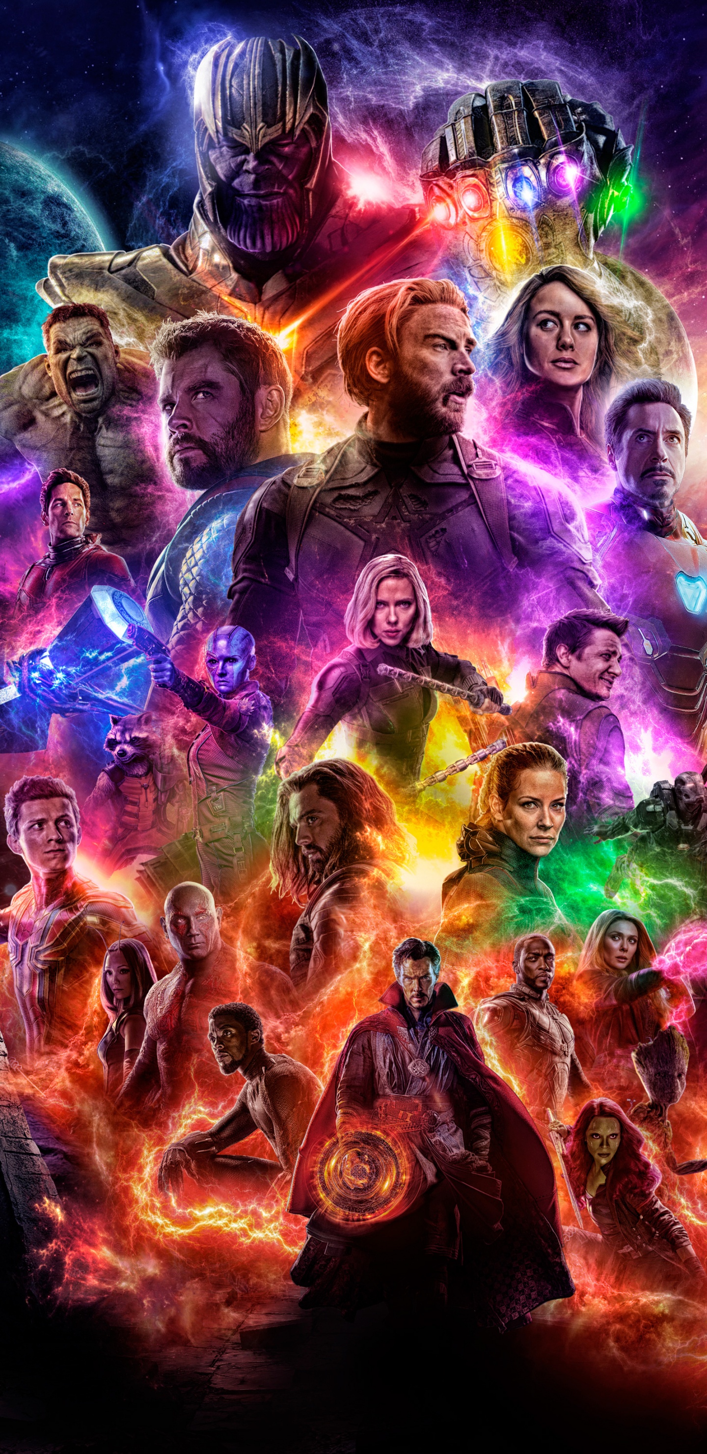 Mann im Schwarzen Hemd Mit Mehrfarbigem Puder im Gesicht. Wallpaper in 1440x2960 Resolution