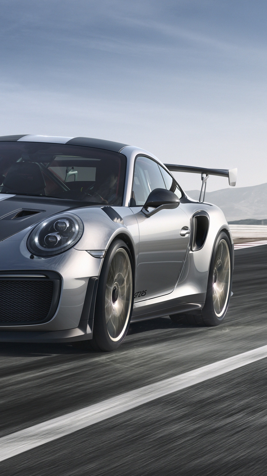 Porsche 911 Negro en la Carretera. Wallpaper in 1080x1920 Resolution