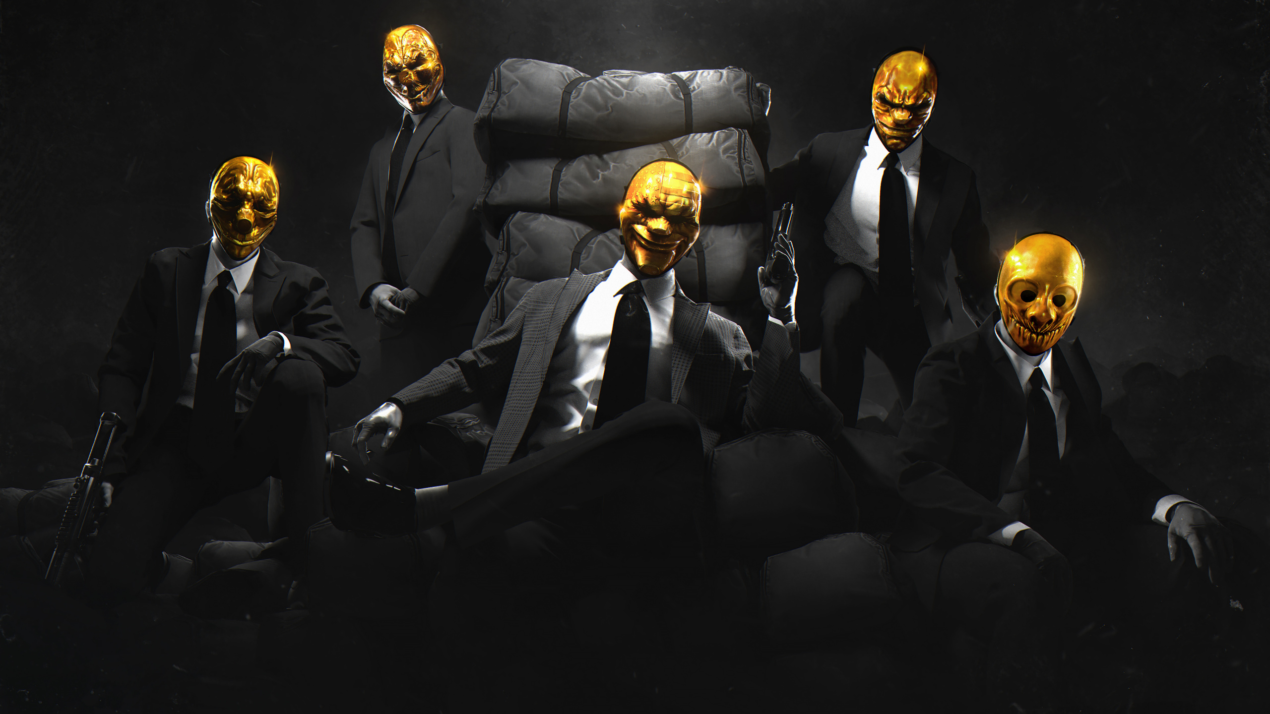 Payday 2, Overkills The Walking Dead, Traje, Equipo, Figura de Acción. Wallpaper in 2560x1440 Resolution