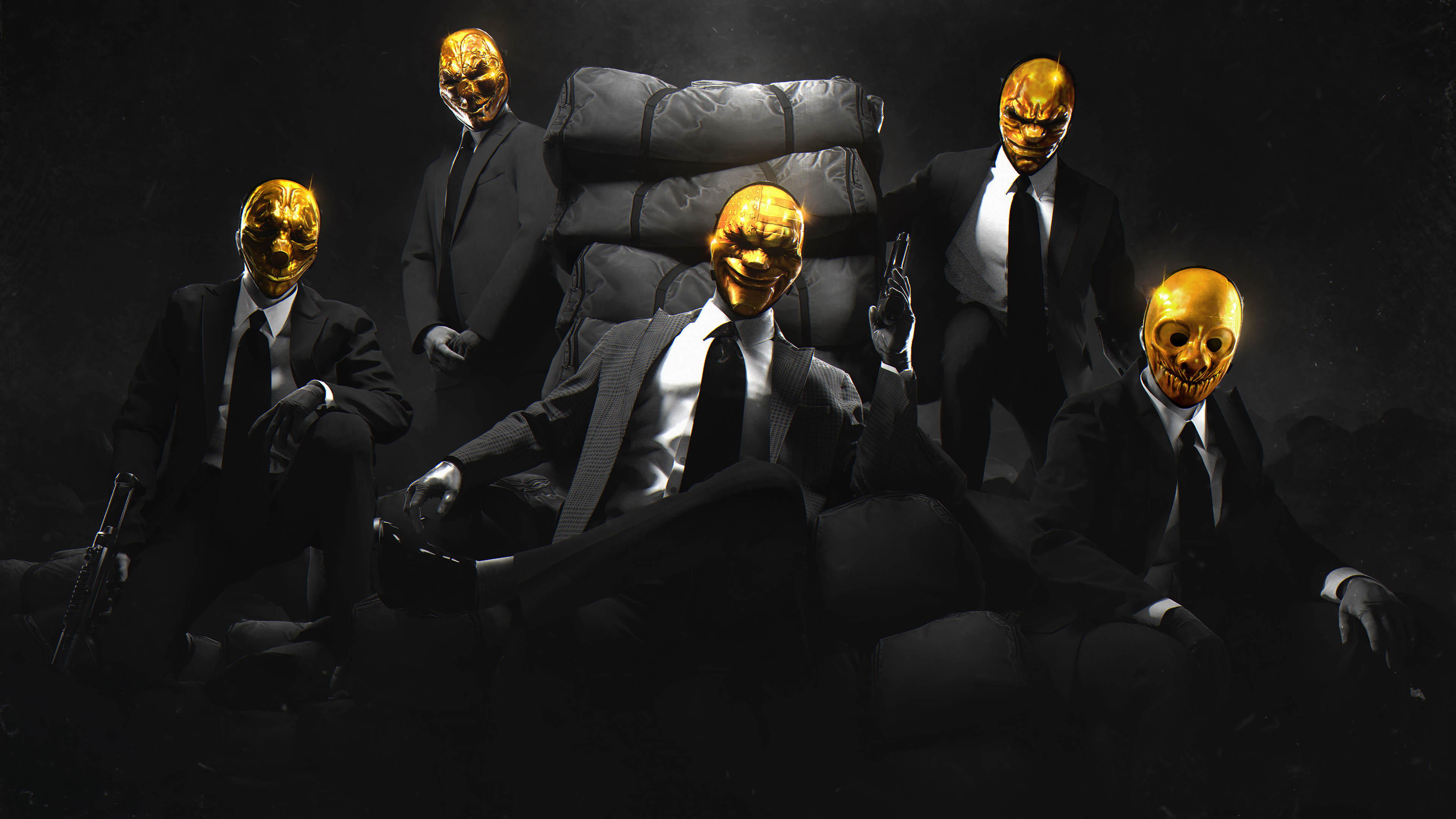 Payday 2, Overkills The Walking Dead, Traje, Equipo, Figura de Acción. Wallpaper in 3840x2160 Resolution
