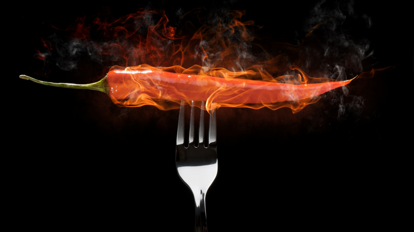 Piment, Chaleur, Aliment, Feu, Cuisine. Wallpaper in 1366x768 Resolution