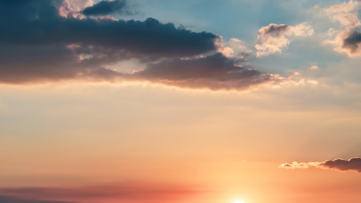 Puesta, Atardecer, Puente Benjamin Franklin, Agua, Los Recursos de Agua. Wallpaper in 1366x768 Resolution