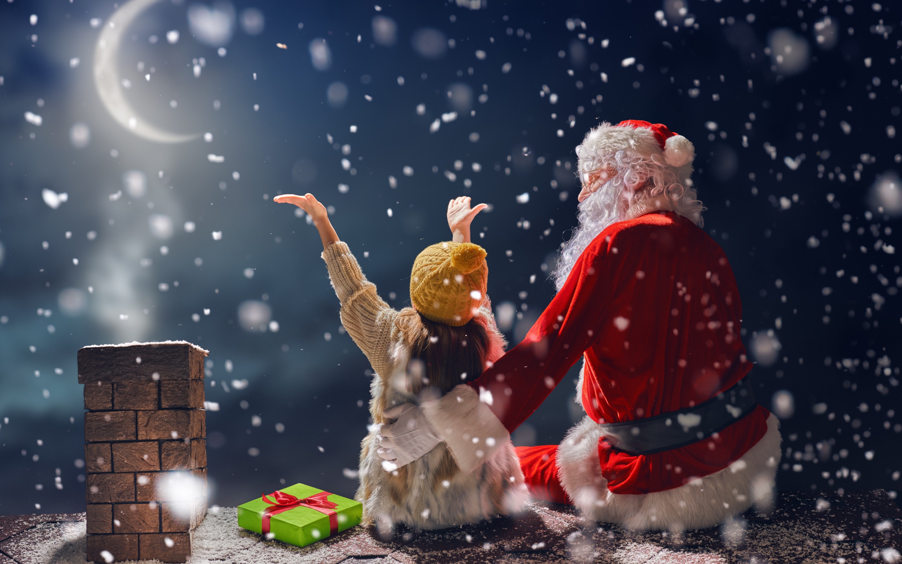 Weihnachts-Fotohintergrund 240x180 Cm – Winter-Wonderland Mit Schnee, Weihnachtsmann & Geschenken Für Party-Fotos