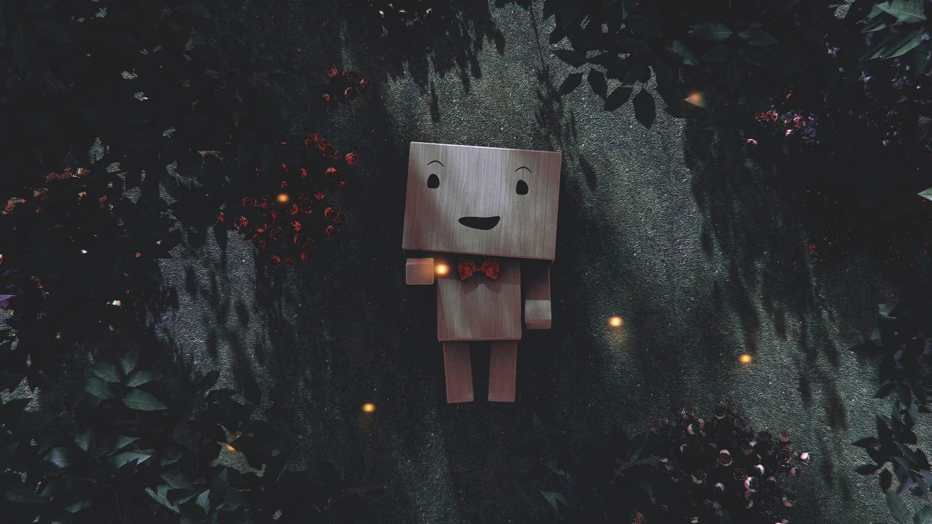 Braunes Holzvogelhaus Auf Grünen Blättern. Wallpaper in 1920x1080 Resolution