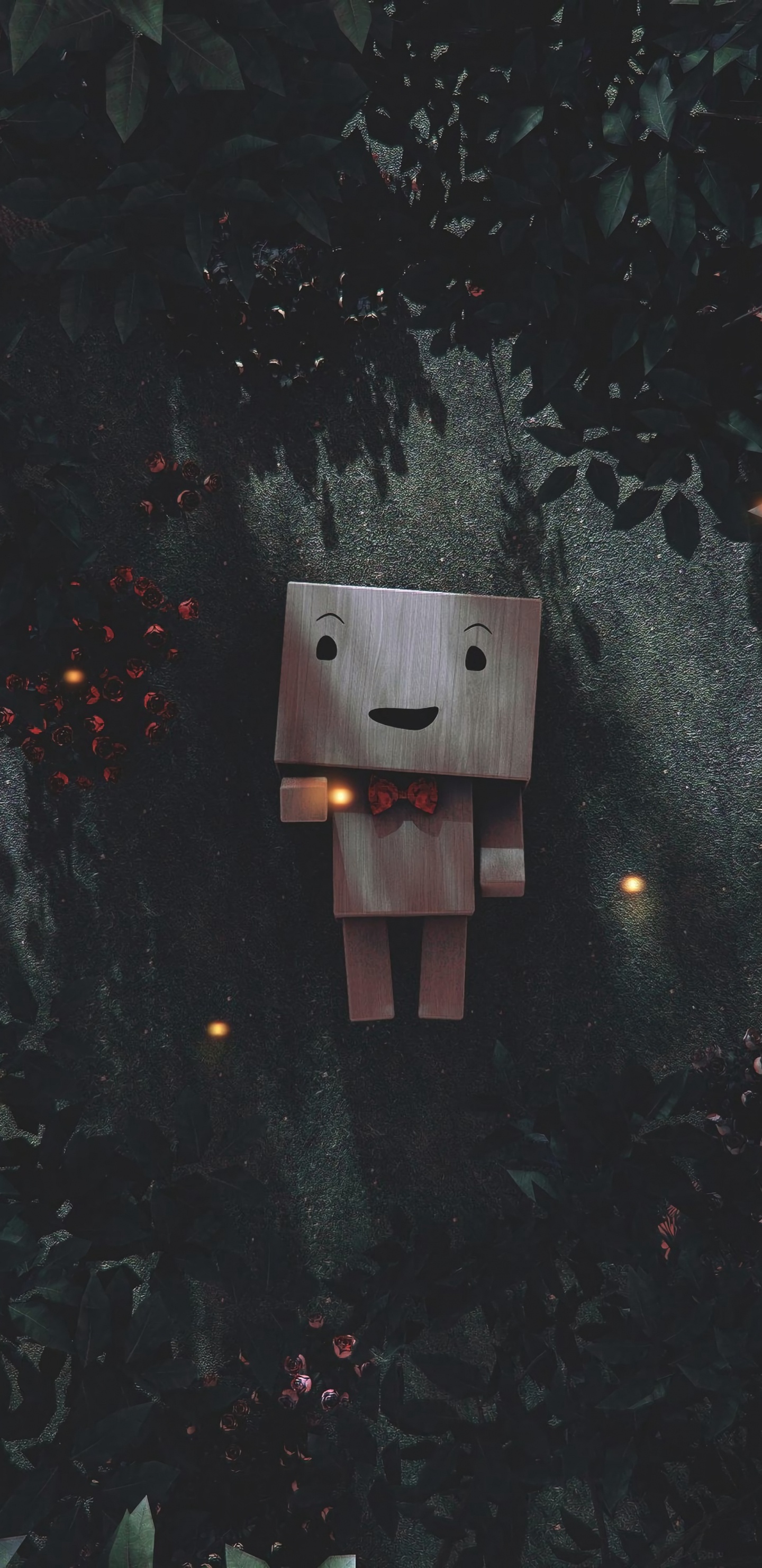 Brown Wooden Birdhouse on Green Leaves. Wallpaper in 1440x2960 Resolution