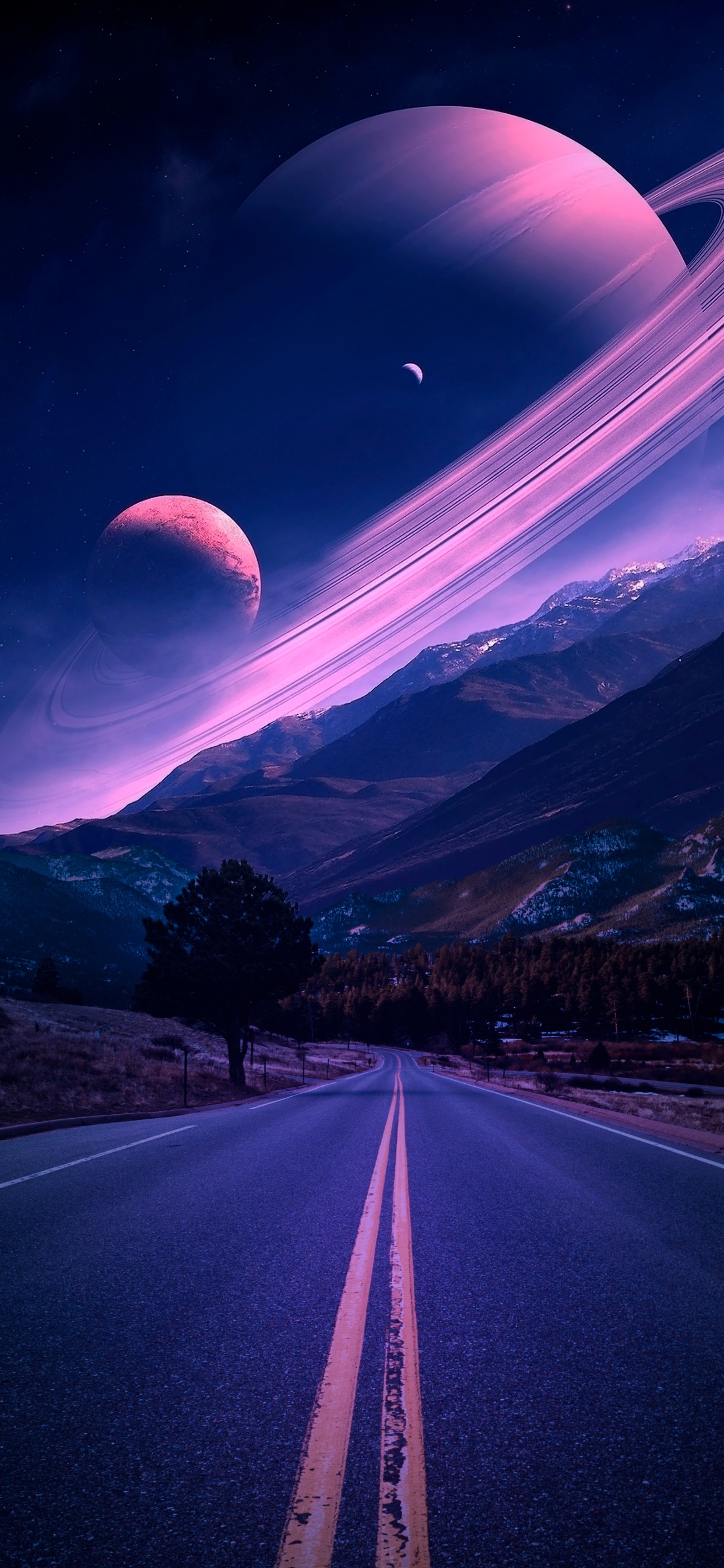 Camino Con el Planeta, Planeta, Tierra, Sistema Solar, Saturno. Wallpaper in 1242x2688 Resolution