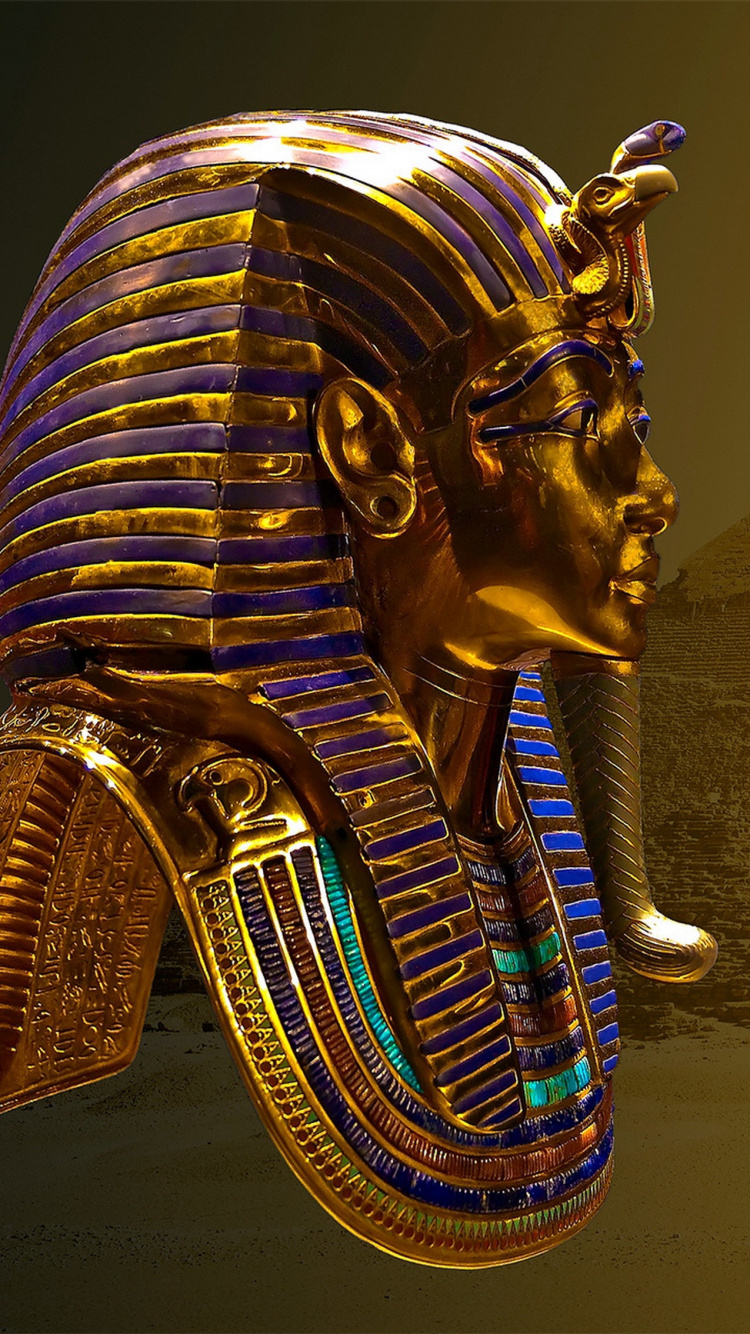 Goldene Und Blaue Drachenfigur. Wallpaper in 750x1334 Resolution