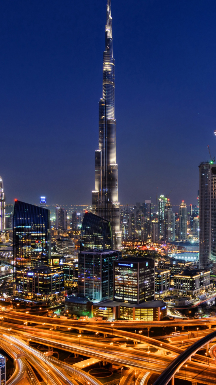 Dubai, Burj Khalifa, Dubai Creek, Las Islas Del Mundo, Burj al Arab. Wallpaper in 750x1334 Resolution