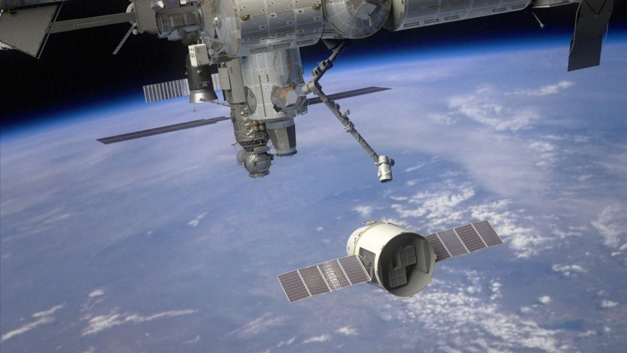 Nave Espacial Gris y Negra. Wallpaper in 1280x720 Resolution