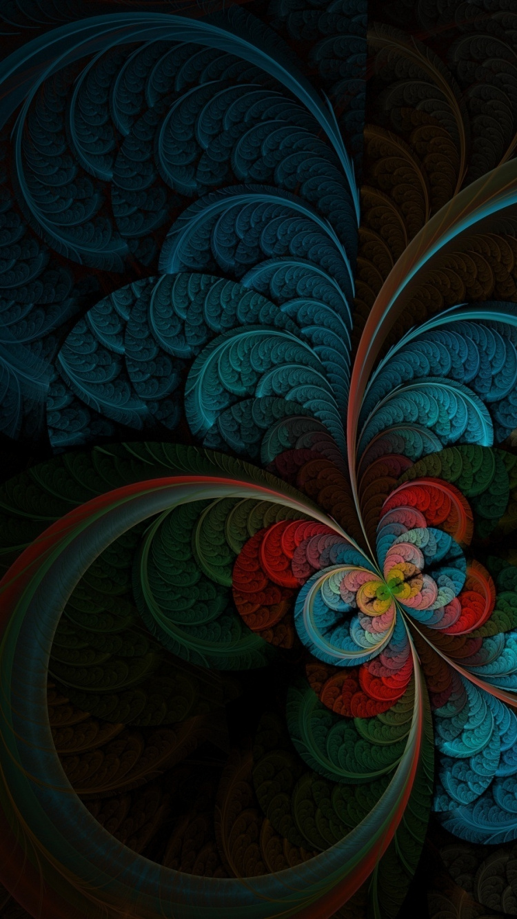 Rote Und Blaue Abstrakte Malerei. Wallpaper in 750x1334 Resolution