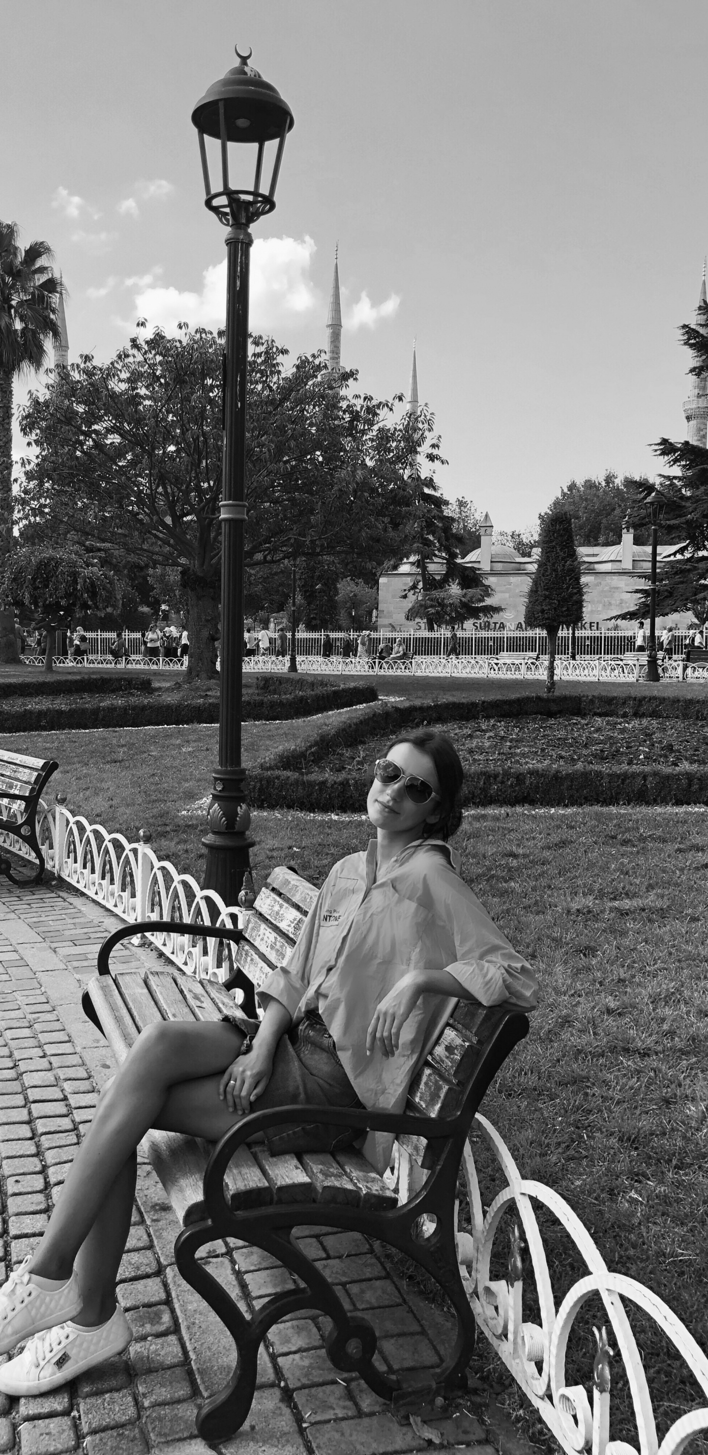 Human Body, Sitting, Street Light, Monochrome, Black and White. Wallpaper in 1440x2960 Resolution