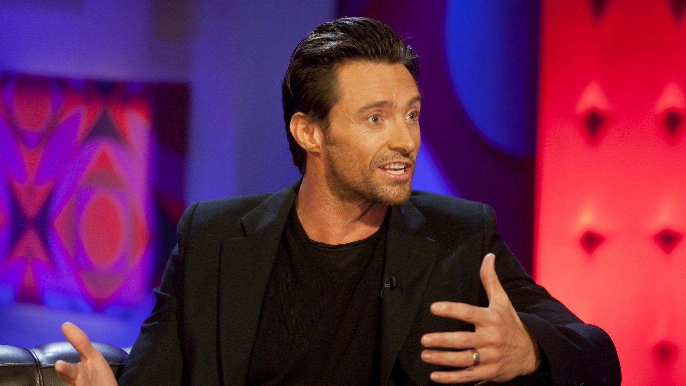 Hugh Jackman, Rede, TV-Moderator, Musik Künstler, Film. Wallpaper in 1366x768 Resolution