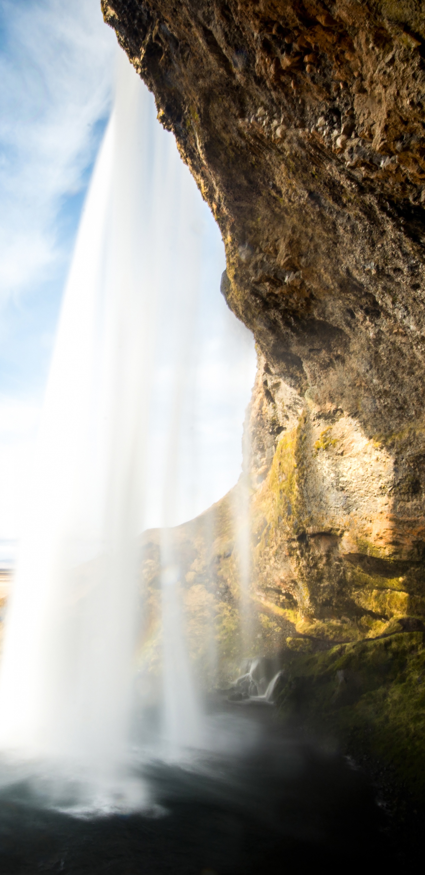 Seljalandsfoss, Waterfall, Nature, Water, Rock. Wallpaper in 1440x2960 Resolution