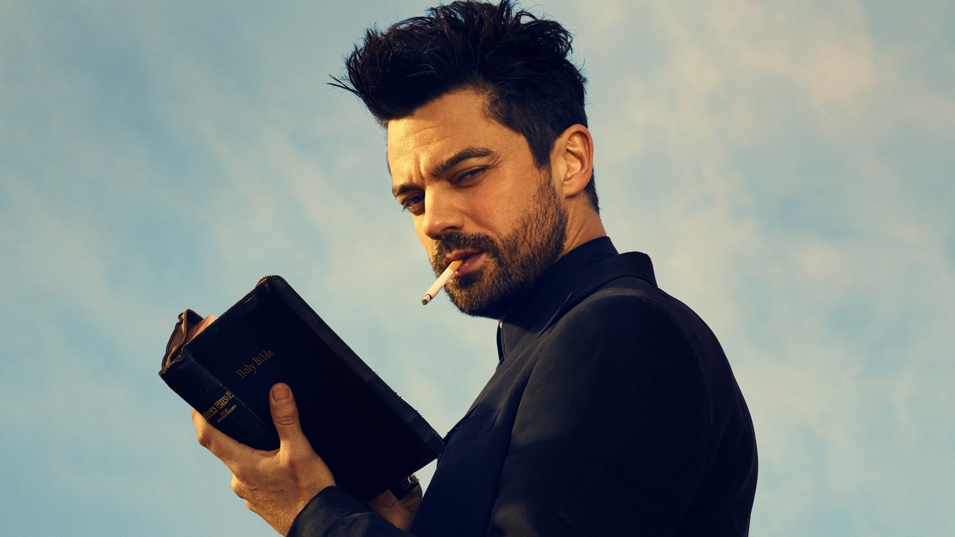 Man in Black Long Sleeve Shirt Holding Black Book. Wallpaper in 1920x1080 Resolution