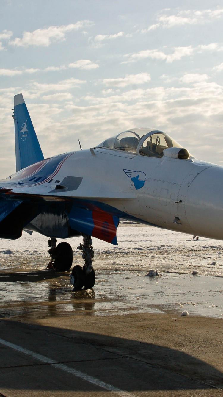 Man in Black Jacket Standing Near Gray Jet Plane Under White Clouds During Daytime. Wallpaper in 750x1334 Resolution