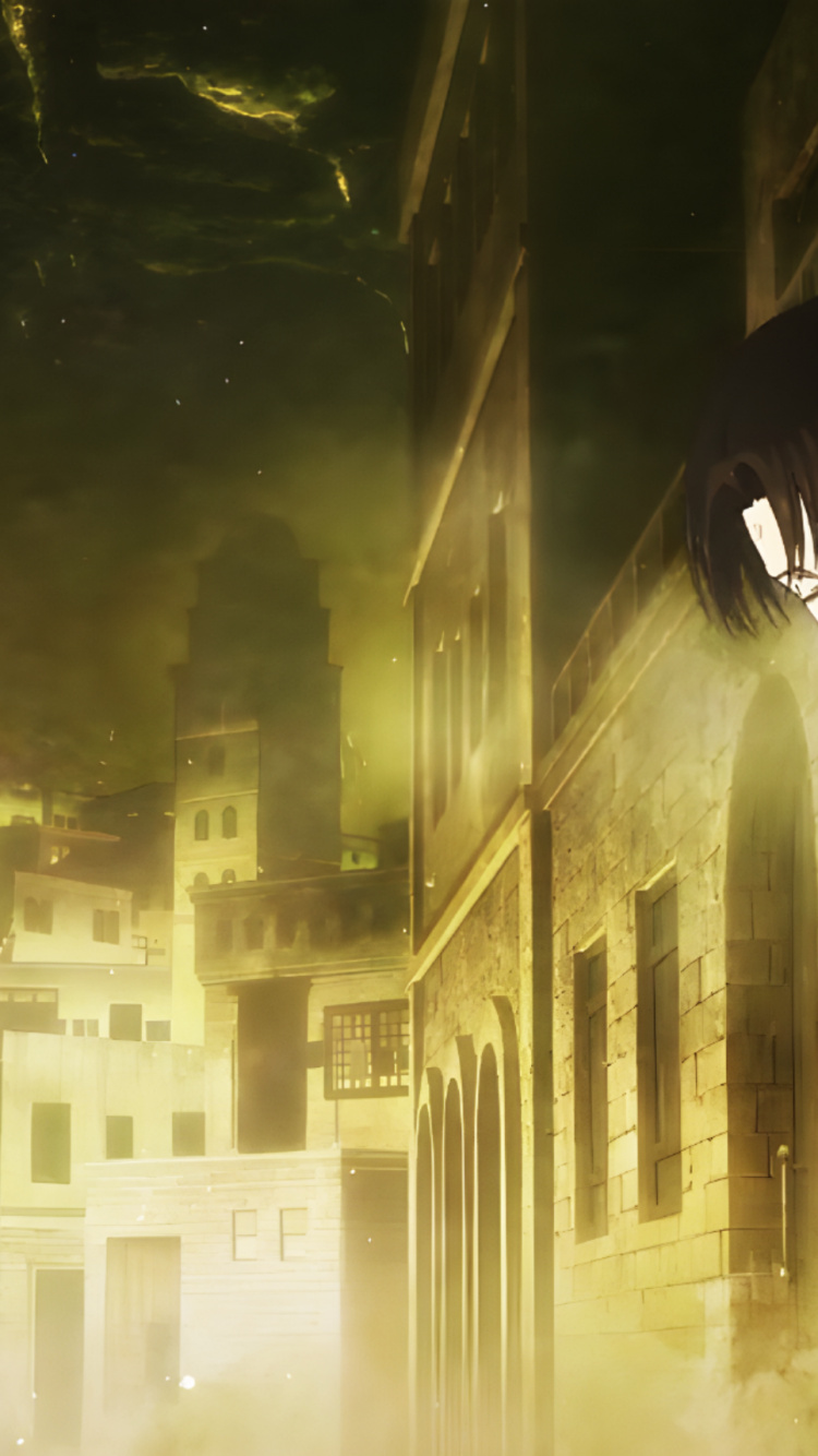 Levi Ackerman, Eren Yeager, Mikasa Ackerman, Dessin Animé, Attaque Sur Titan. Wallpaper in 750x1334 Resolution