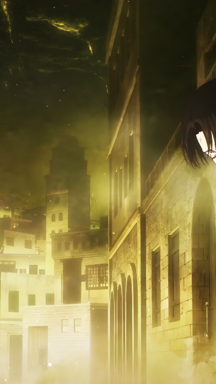 Levi Ackerman, Eren Yeager, Mikasa Ackerman, Zeichentrickfilm, Angriff Auf Titan. Wallpaper in 720x1280 Resolution