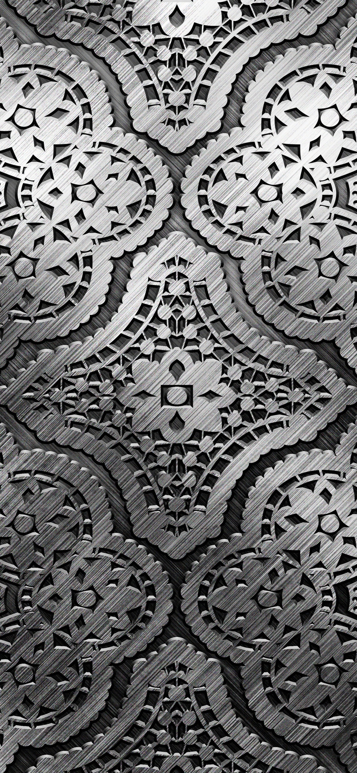 Textile Floral Noir et Blanc. Wallpaper in 1242x2688 Resolution