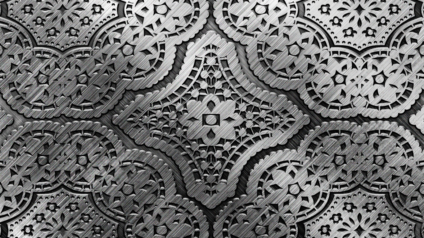 Textile Floral Noir et Blanc. Wallpaper in 1366x768 Resolution