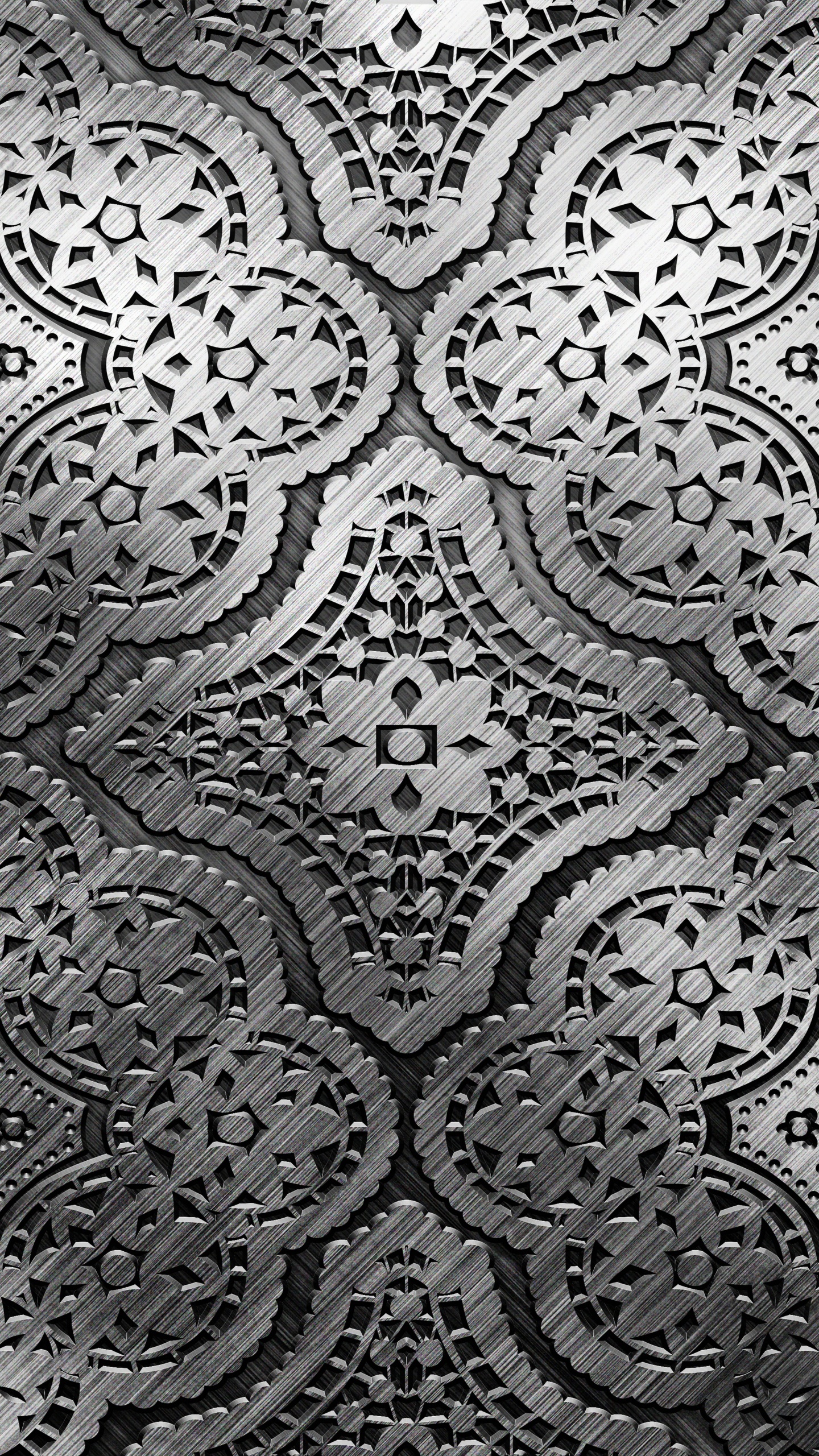 Textile Floral Noir et Blanc. Wallpaper in 1440x2560 Resolution