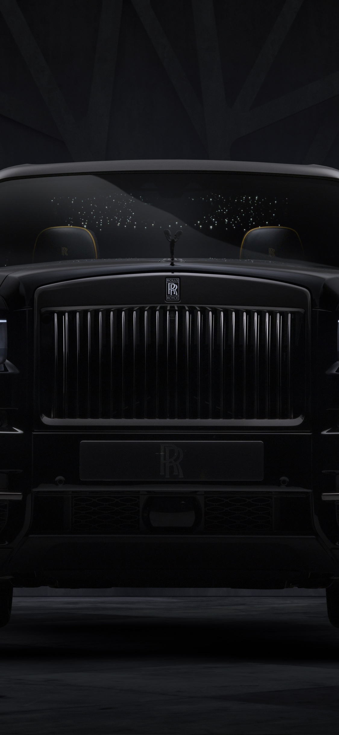 Coche Negro en un Estacionamiento. Wallpaper in 1125x2436 Resolution