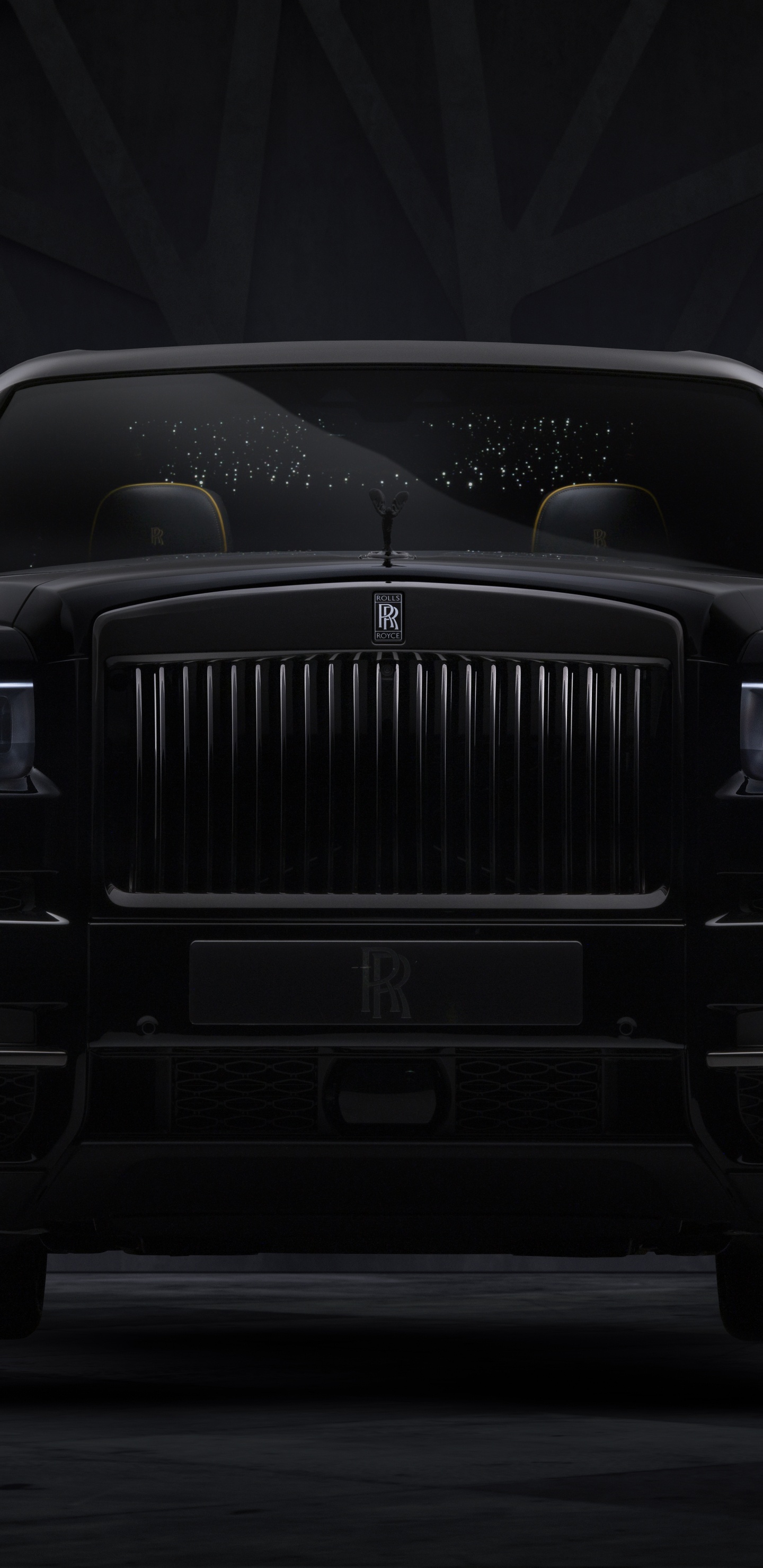 Coche Negro en un Estacionamiento. Wallpaper in 1440x2960 Resolution