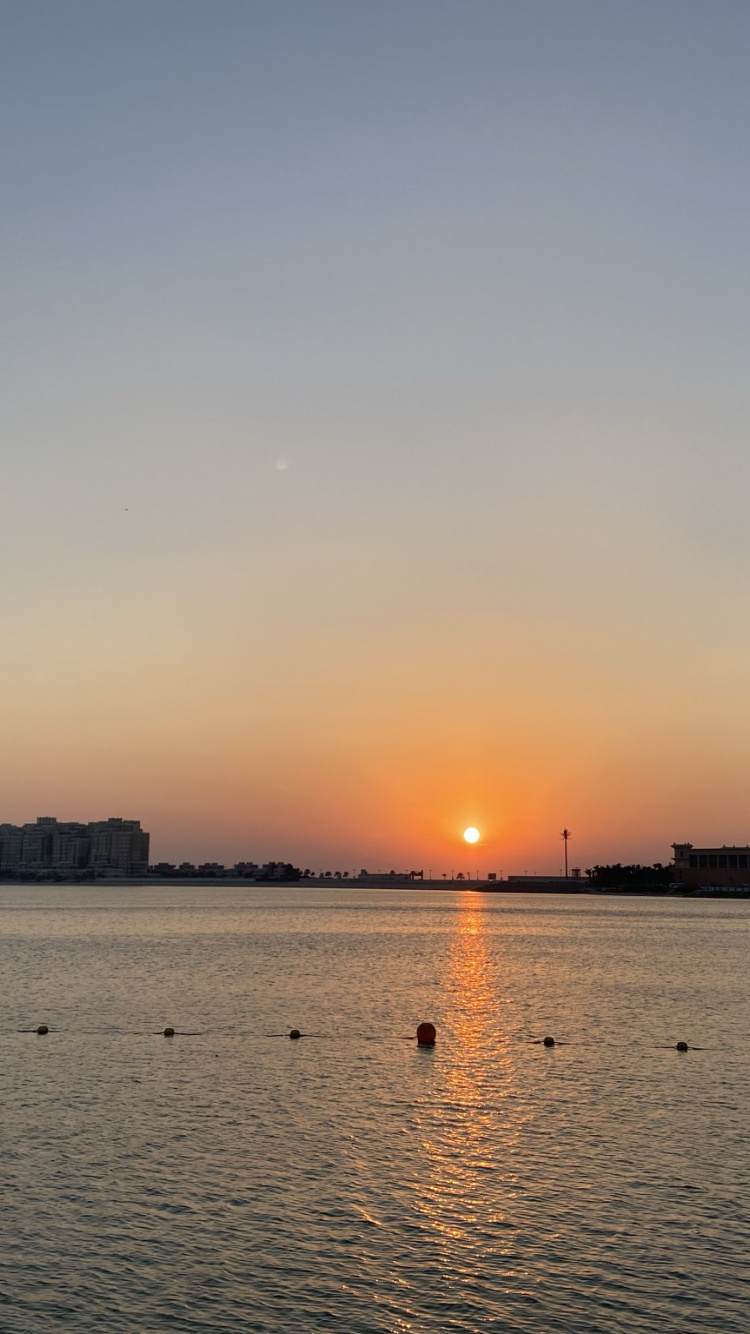 Water, Sunset, Body of Water, Night, Nature. Wallpaper in 750x1334 Resolution