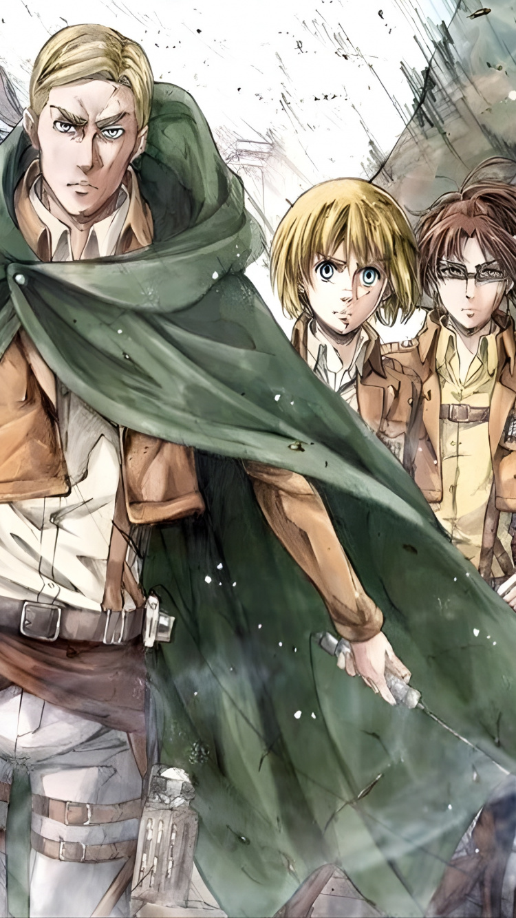 Aot End Card, Jean Kirstein, Levi Ackerman, Attack on Titan, Mikasa Ackerman. Wallpaper in 750x1334 Resolution
