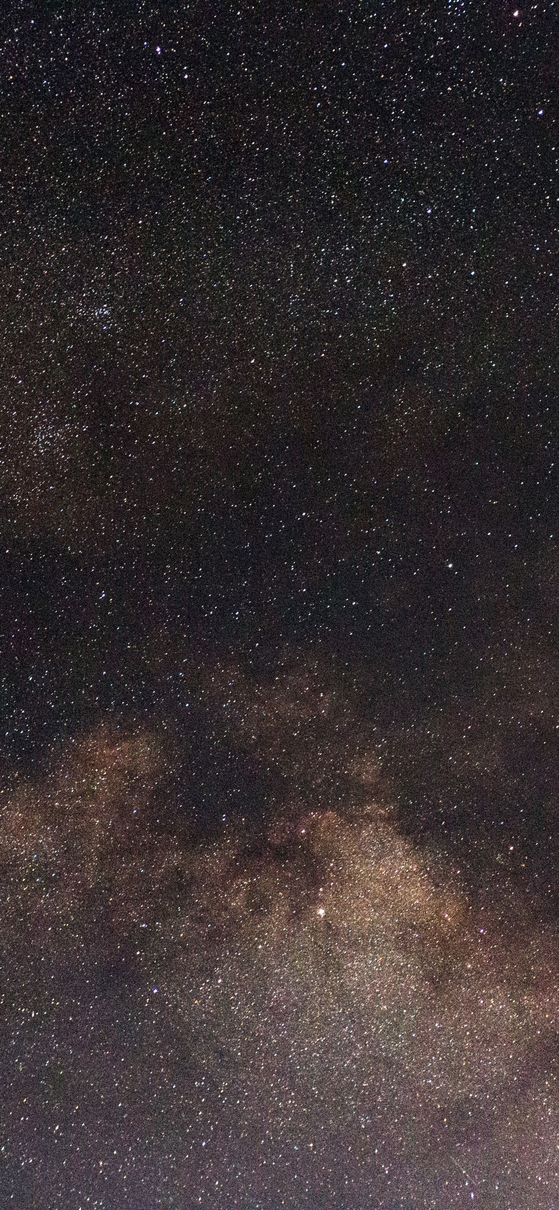 Black and Brown Starry Night. Wallpaper in 1125x2436 Resolution
