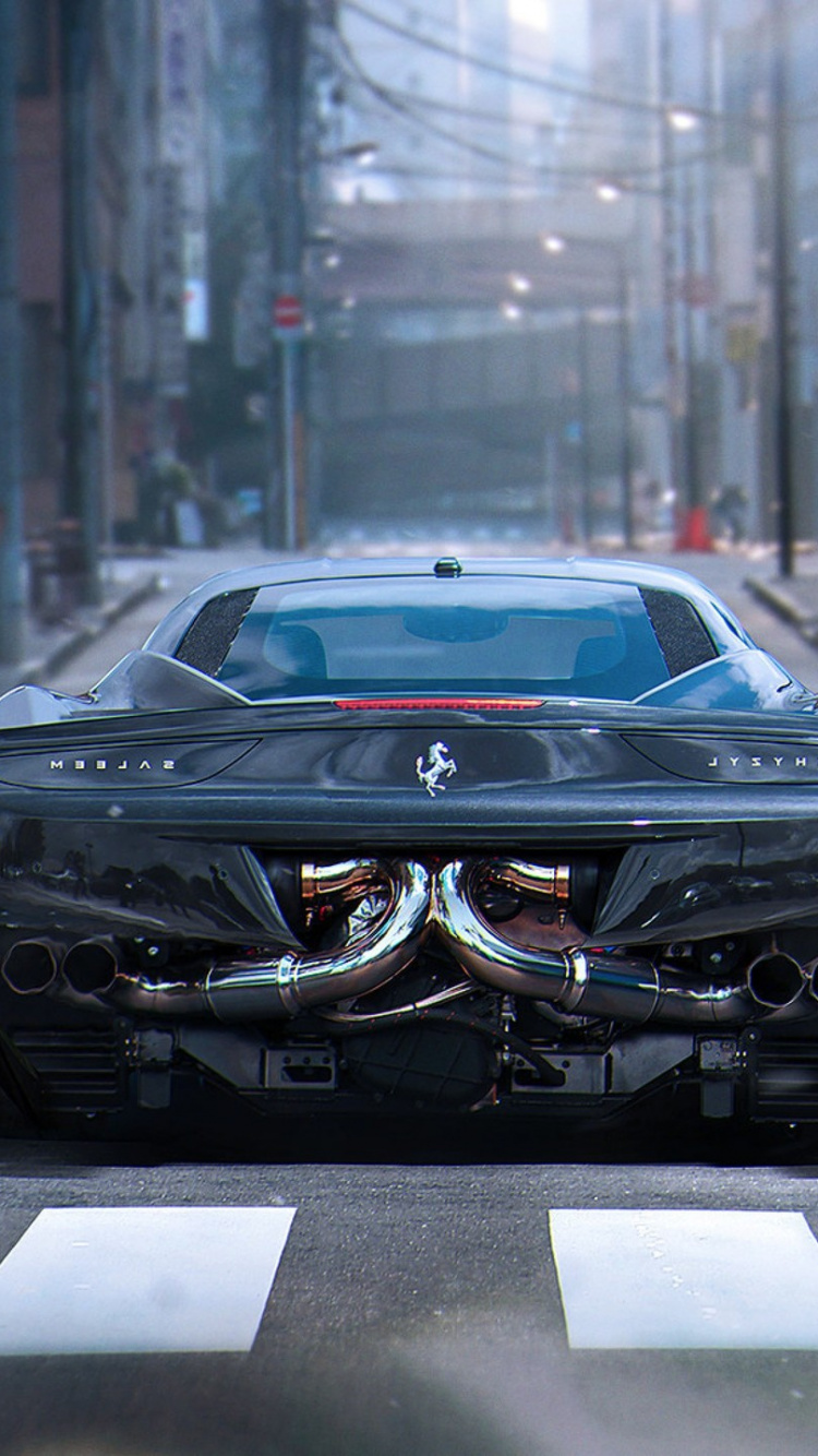 Schwarzer Porsche 911 Tagsüber Unterwegs. Wallpaper in 750x1334 Resolution