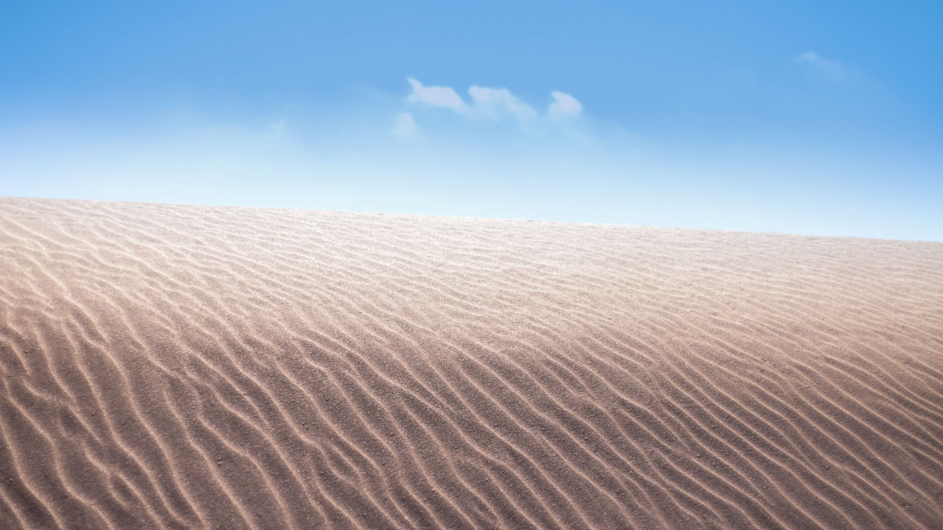 Brown Sand Under Blue Sky During Daytime. Wallpaper in 1366x768 Resolution