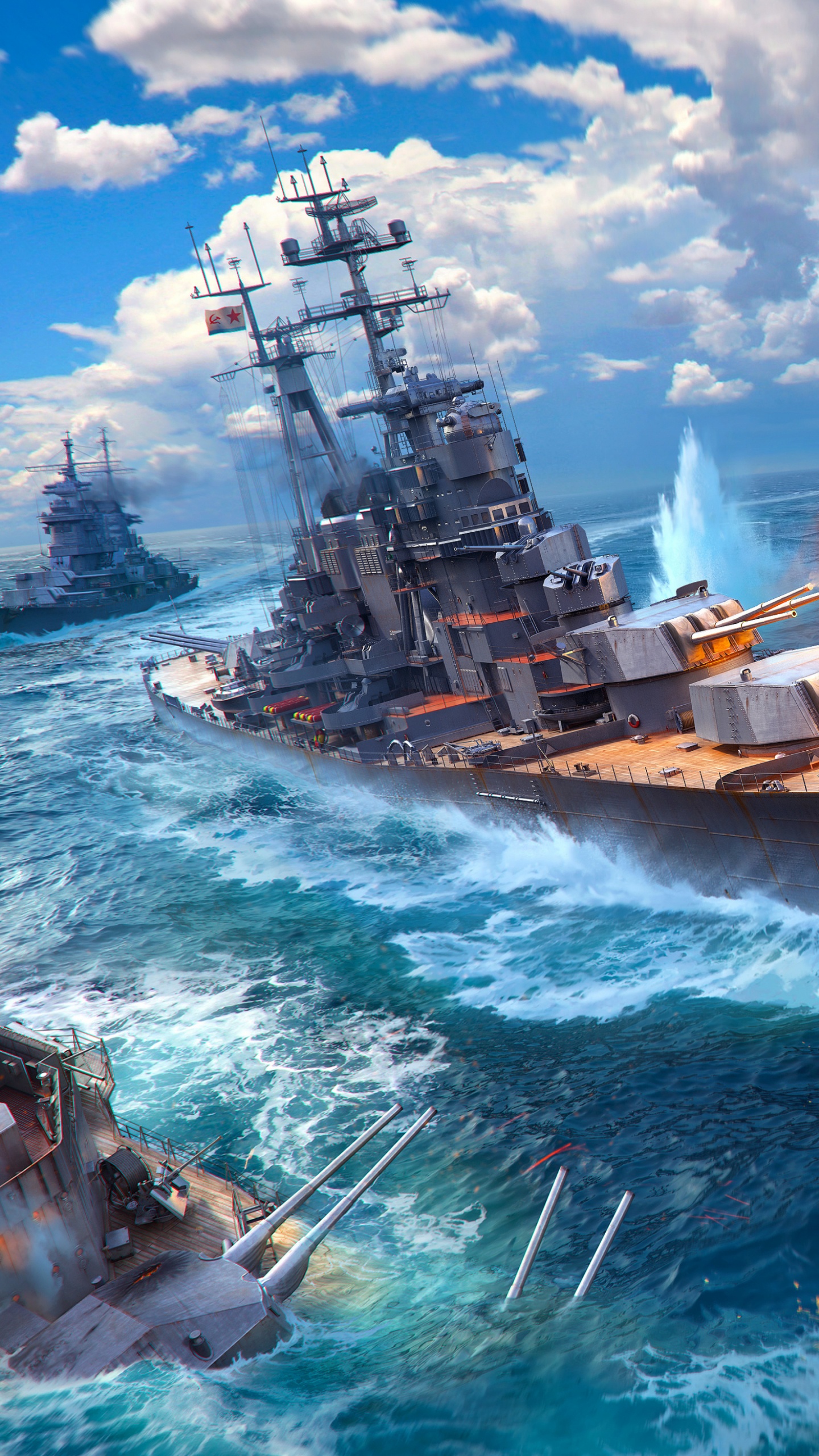 世界的战舰, 军舰, 战舰, 巡洋舰, 战争游戏 壁纸 1440x2560 允许