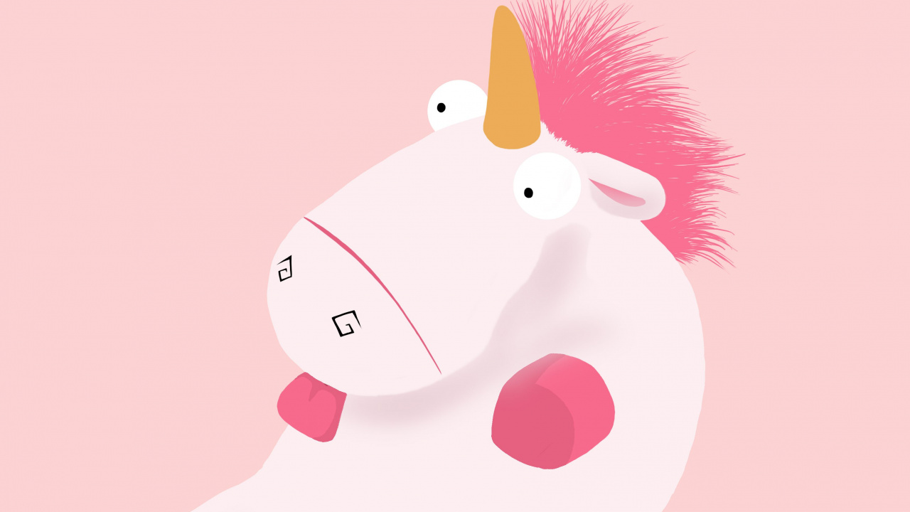 White and Pink Animal Cartoon Character. Wallpaper in 1280x720 Resolution