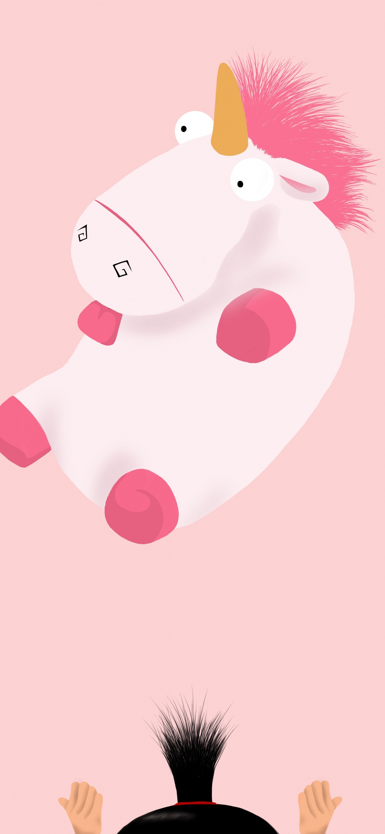 Personaje de Dibujos Animados de Animales Blanco y Rosa. Wallpaper in 1242x2688 Resolution